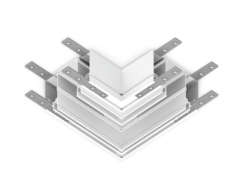 Коннектор угловой для шинопровода в натяжной потолок Magnetic 220V GL1045 WH белый 100*100*51 (соединители в комплекте)