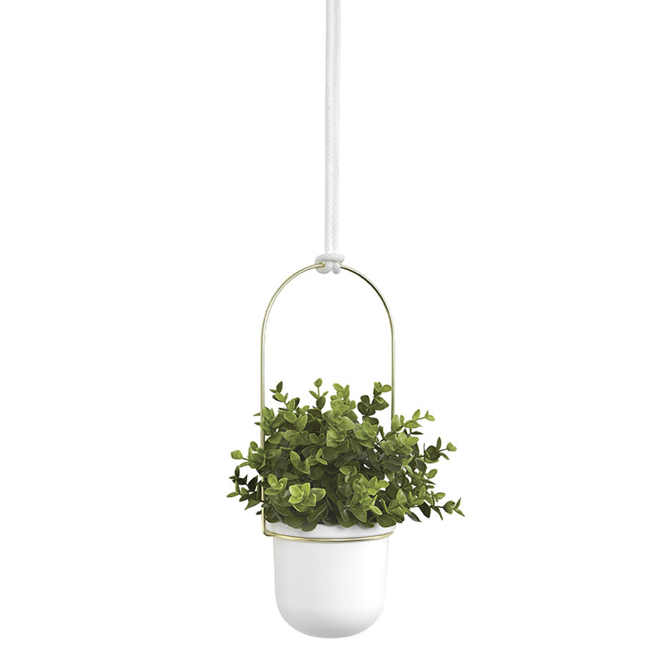 Комплект горшков для растений Triflora подвесной белый-латунь, Umbra