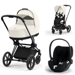 Коляска Cybex Priam IV 3 в 1 цвет Off White на шасси Matt Black