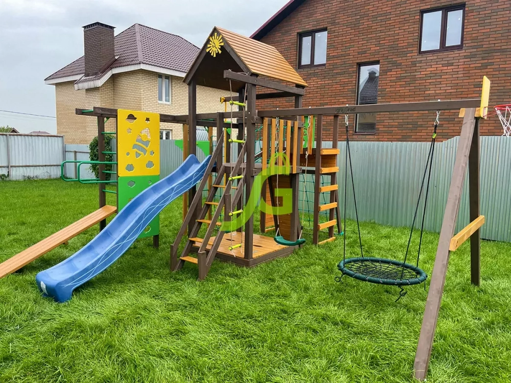 Детская площадка Спорт 2 с качелями гнездо 100см