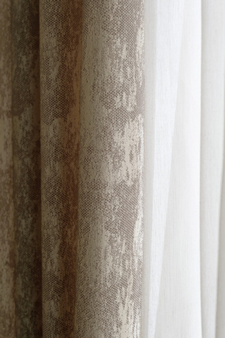 Ткань Портьера Хьюстон (HOUSTON) бежевый 275x260см Garda Decor