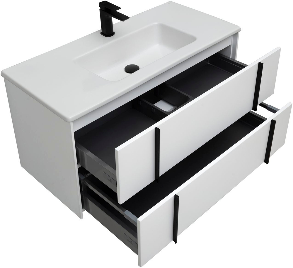 Тумба с раковиной Allen Brau Reality 100 см 1.32007.WM матовый белый