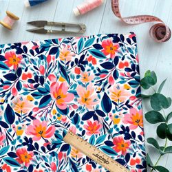 Ткань премиум дюспо эффектная луговая фантазия