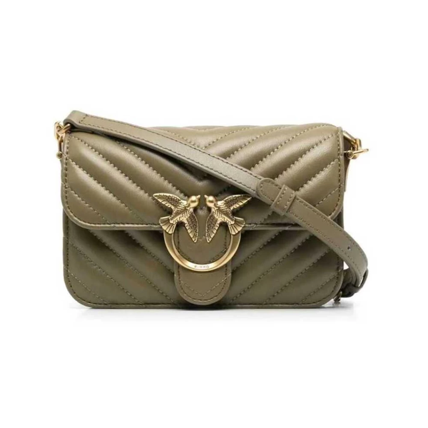 MINI LOVE BAG BELL CHEVRON - olive green