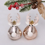 Ёлочная игрушка «Счастливый лось» 13 см (2 шт), шампань