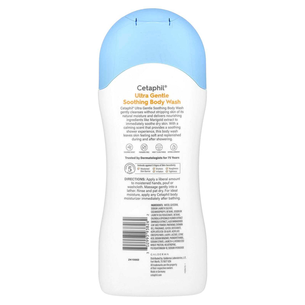 Cetaphil, Ультра нежное успокаивающее гель для душа, 500 мл (16,9 жидк. унц.)