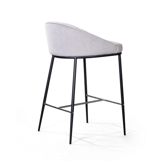 Стул полубарный Barkley, микровелюр серый
