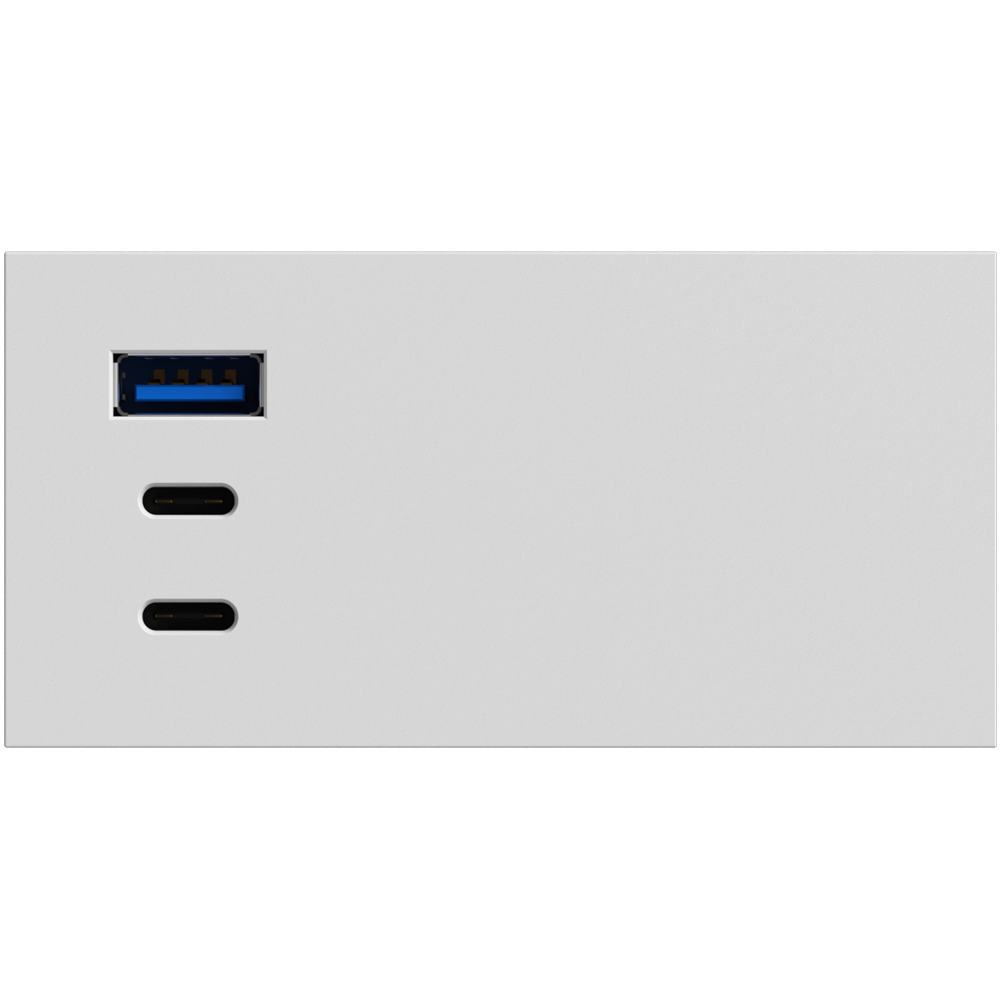 USB зарядное устройство,  100W,  Type A + C + C,  4 мод.,  бел. матовая (90х45мм)