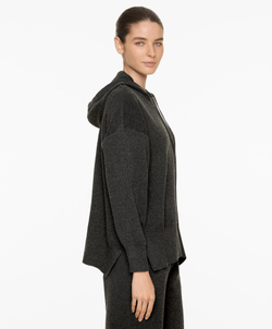 Oysho Трикотажная толстовка с капюшоном, антрацитовый