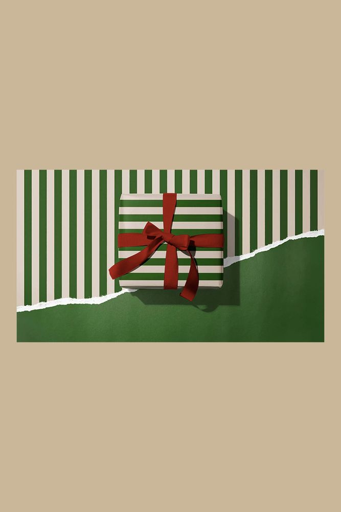 Упаковочная бумага Полоски зеленые / O paper paper