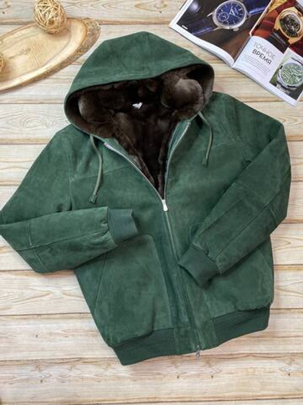 Бомбер Brunello Cucinelli из натуральной замши на меху бобра