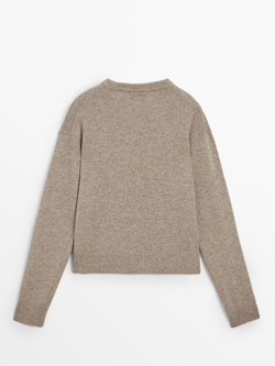 Massimo Dutti Свитер из 100% шерсти, бежевый