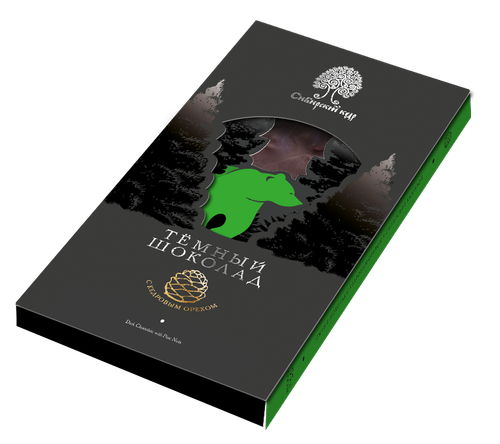 Шоколад темный с кедровым орехом / 100 г / Сибирский кедр