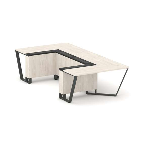 Steel Meet Стол переговорный П-образный KMK-PR.B.SP-07P Денвер Светлый/Графит Глянец/Металл Антрацит