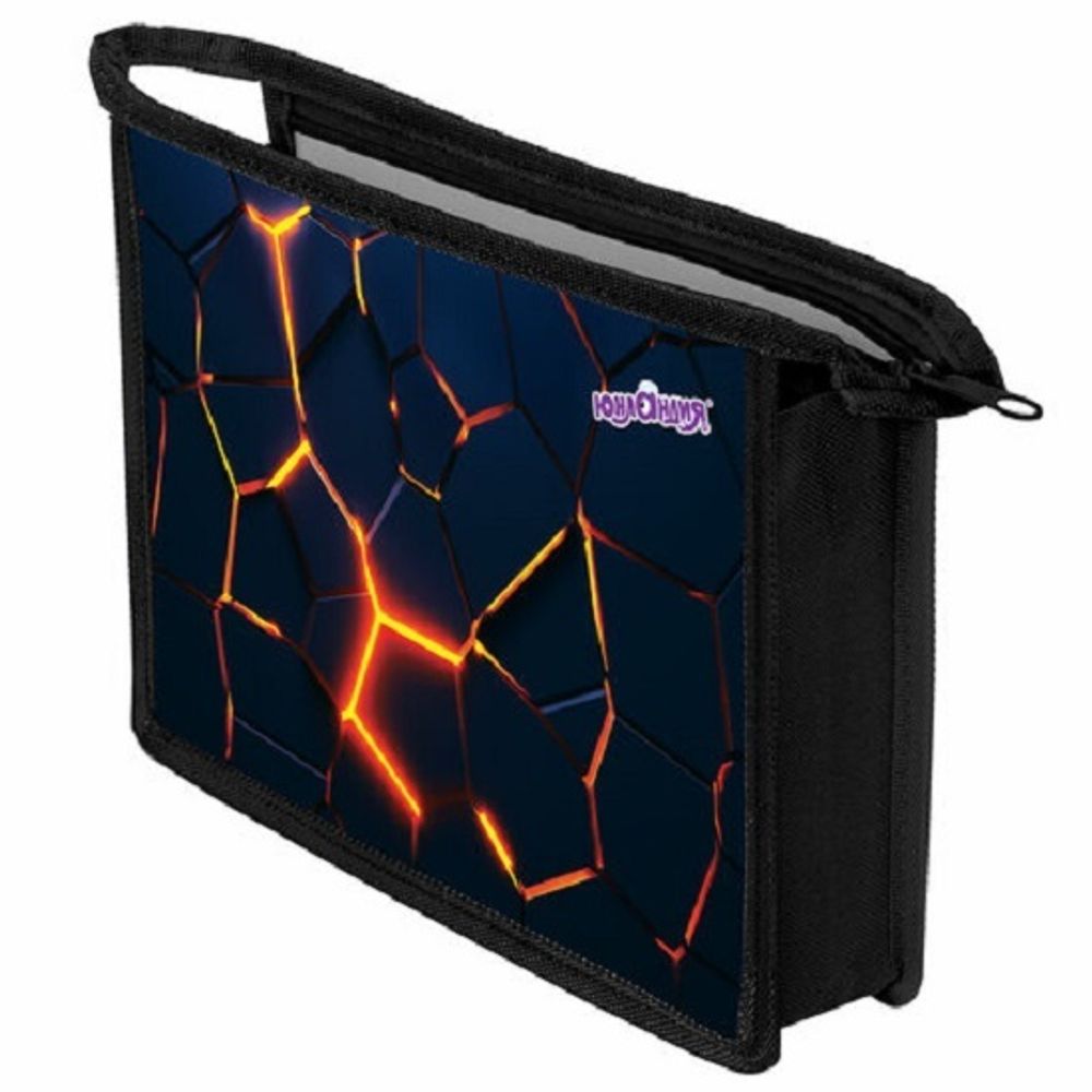 Папка для тетрадей 1 отделение А4 на молнии Юнландия Volcano split, пластик