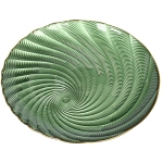 Тарелка стеклянная «Фьюжн» 27см изумрудный перламутр