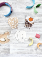 Рукавички-антицарапки Mjölk Sand Leopard/Ночное небо/Dinoworld, сет из 3х пар