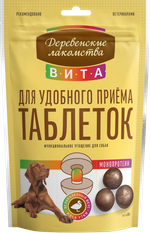 Лакомство для удобного приёма таблеток собакам со вкусом Утки, 80г Деревенские лакомства