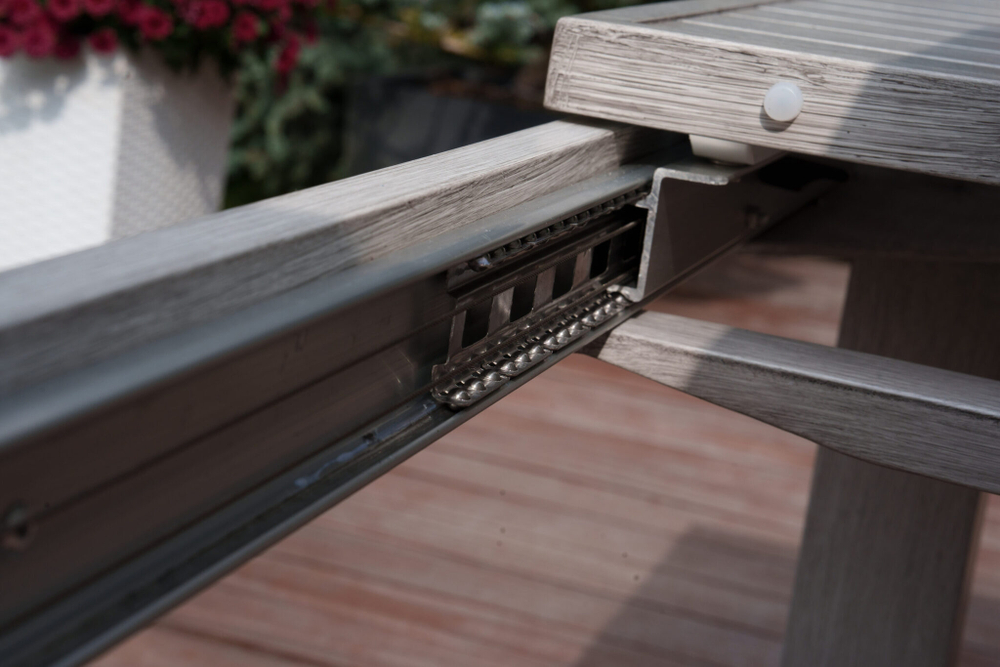 Стол обеденный раскладной "ГАРДА" из алюминия 2-3м (цвет серый)