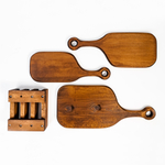 Деревянные разделочные доски 3 шт. из сибирского кедра на подставке RDN11