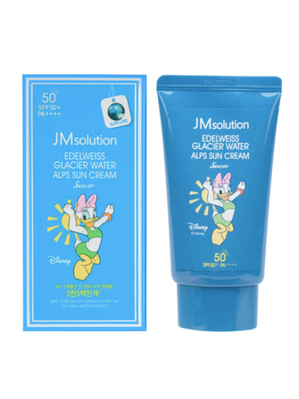 Jmsolution Охлаждающий солнцезащитный крем / Edelweiss Glacier Water Alps Moist Suncream Snow SPF50+/PA++++ Disney Daisy Duck, 50 мл