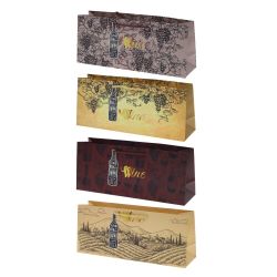 GAEM Пакет подарочный для бутылок (бумага 210г/м2, блок 12шт), L37 W10 H15,5 см, 4в.