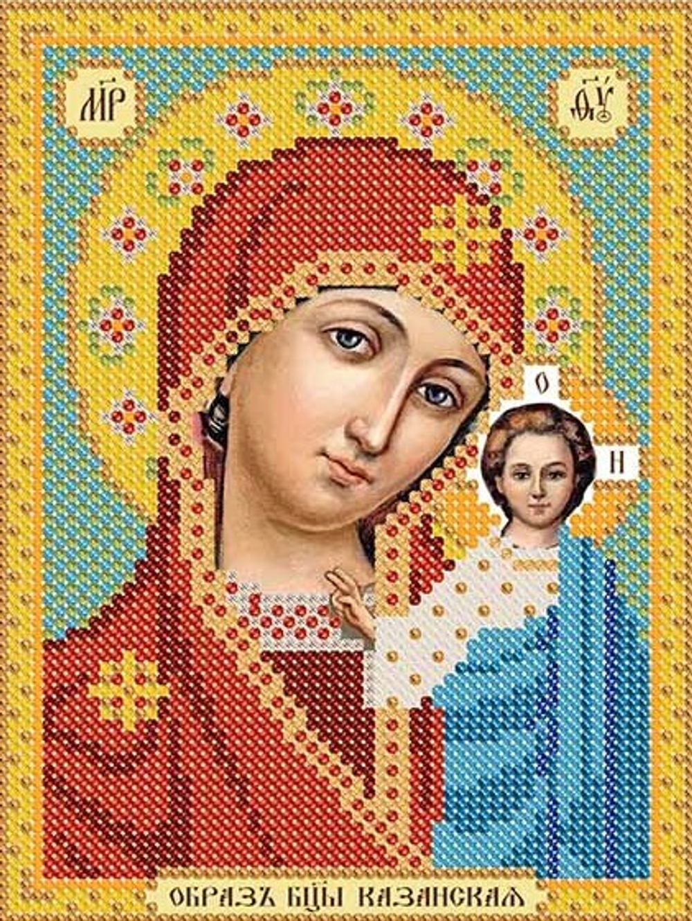 Ткань с рисунком  "Нова Слобода" №1 для вышивания бисером, 13 см х 17 см