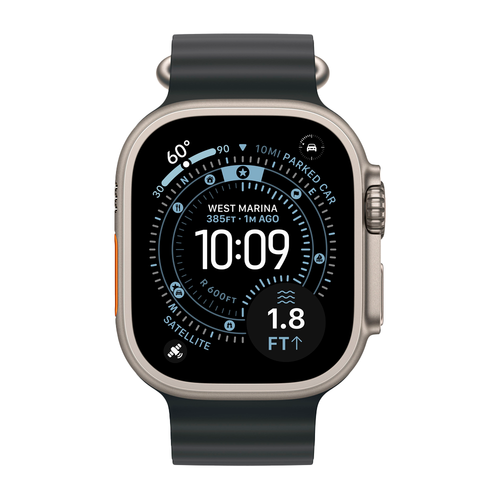 Умные часы Apple Watch Ultra 3 (2025) GPS + Cellular, 49mm, Natural Titanium Case with Black Ocean Band