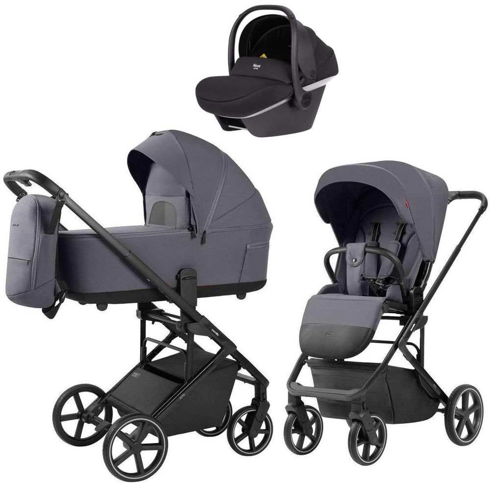 Коляска Carrello Alfa CRL-6522 2025 Nova DK791 Grey Line 3 в 1 Fashion Grey