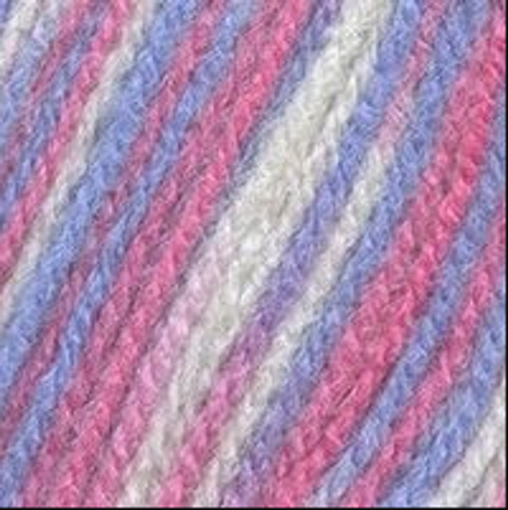 Пряжа &quot;Подмосковная меланж&quot;, 50% шерсть, 50% акрил, 100гр-250м, розовый/голубой/белый