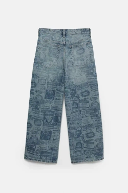 PULL&BEAR Джинсы широкого кроя "Stranger Things", синий