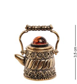 AM-3001 Наперсток «Чайник Ажурный» (латунь, янтарь)
