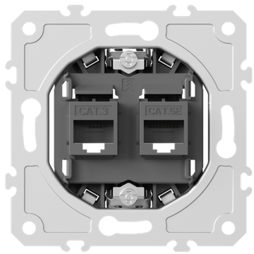 Механизм розетки RJ11 + RJ45 (двойная) cat.3/5e/ClassE-4/8,  серия DB