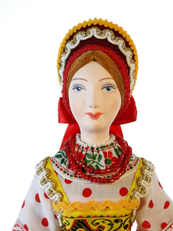 Кукла коллекционная в русском костюме Девушка с венком
