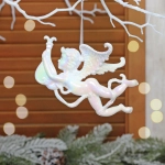 Подвеска «Парящий ангел» 14,5*8,5 см, Жемчужный