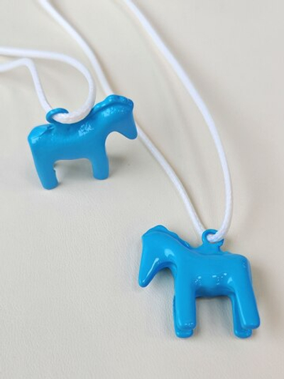 пд25-г Подвеска "Лошадка" объемная на шнурке, 25мм, голубая