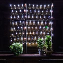 ULD-N1515-96-TTK WHITE IP44 Сетка светодиодная с эффектом мерцания. 1.5х1.5м. Соединяемая. 96 светодиодов. Белый свет. Провод прозрачный. TM Uniel