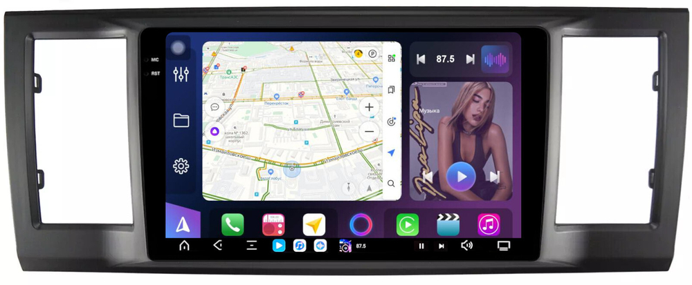 Магнитола для Volkswagen T6 Caravelle, Multivan, Transporter 2015-2019 - FarCar GX3077M монитор 9.5" 2K QLED на Android 14, TS20, 6+128Гб, CarPlay, 4G SIM-слот