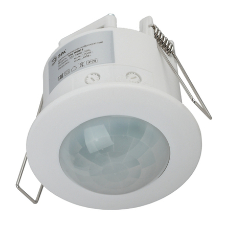 Датчик движения ЭРА MD 018 белый, 1200Вт, 360 гр.,6М, IP20