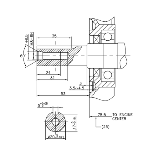 Двигатель "LONCIN" G200FD (6.5 л.с., эл.стартер, катушка)