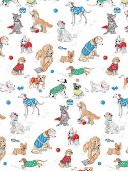 Простынь Сказка "Dogs on white" 150х215 см, перкаль