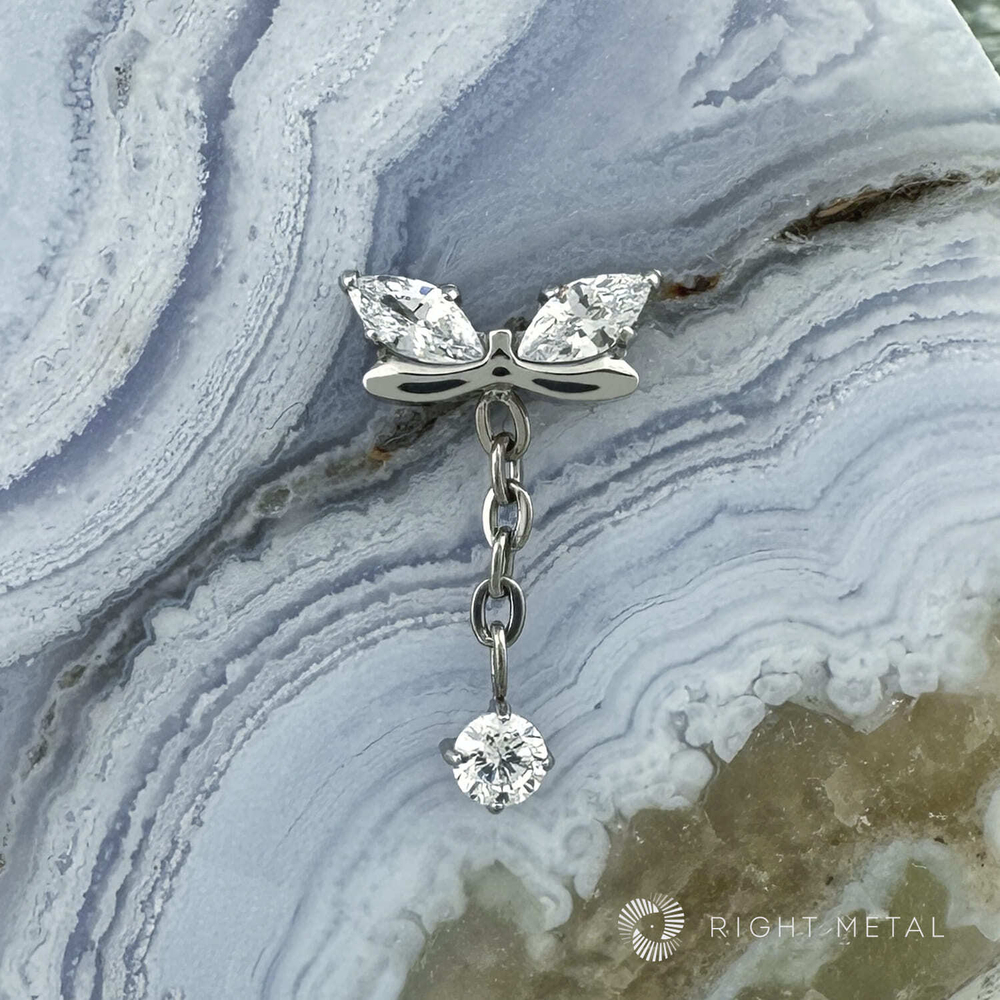 Pendant Wings Chain Long Crystal