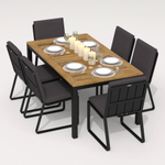 Обеденная группа Ideal Patio ТЕЛЛА ГИРА  каркас карбон, стол тик 180, ткань антрацит