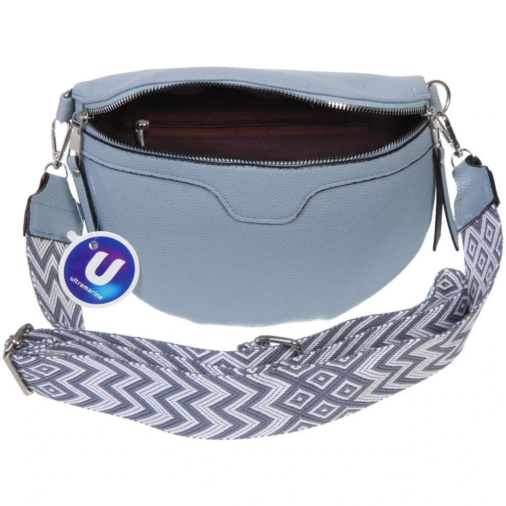 Сумка женская через плечо «ИМАНИ», цвет небесный, три кармана, 24*19*7*5см (лейбл Ultramarine)