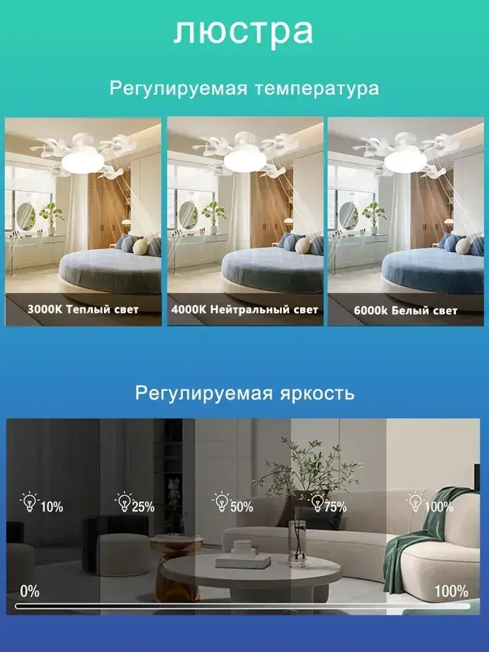 Люстра, LED, 60 Вт