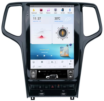 Магнитола для Jeep Grand Cherokee 2013-2022 - Carmedia ZF-1823B-Q6 вертикальный экран в стиле "Тесла" на Android 11, 8Гб+128Гб, CarPlay, 4G SIM-слот