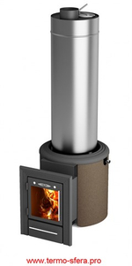 Печь для бани Скоропарка III Inox Люмина Б черная бронза