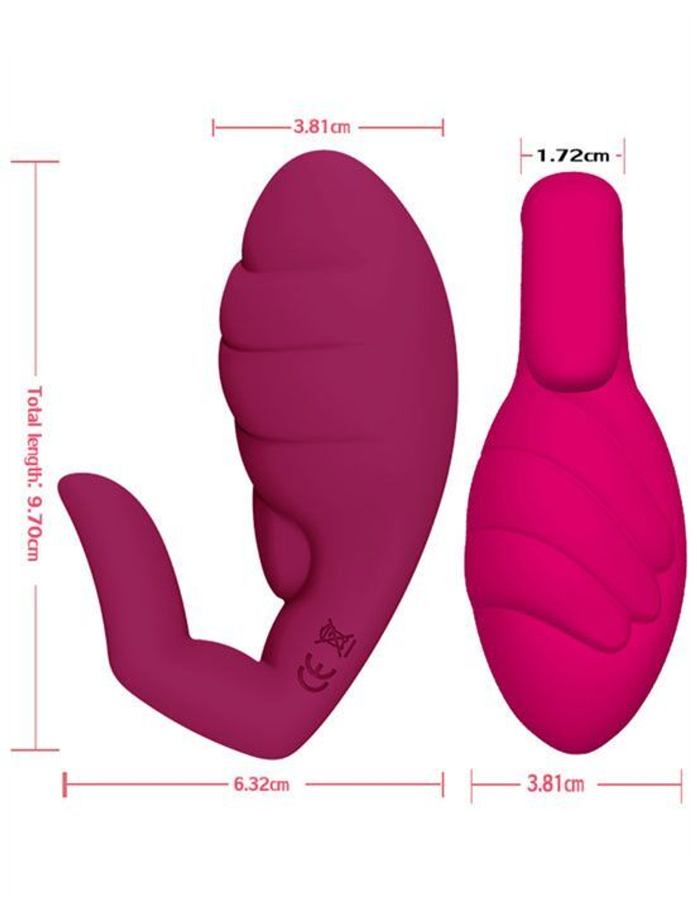 Малиновый клиторальный вибратор Jade Hand - 9,7 см. (Цвет: малиновый)