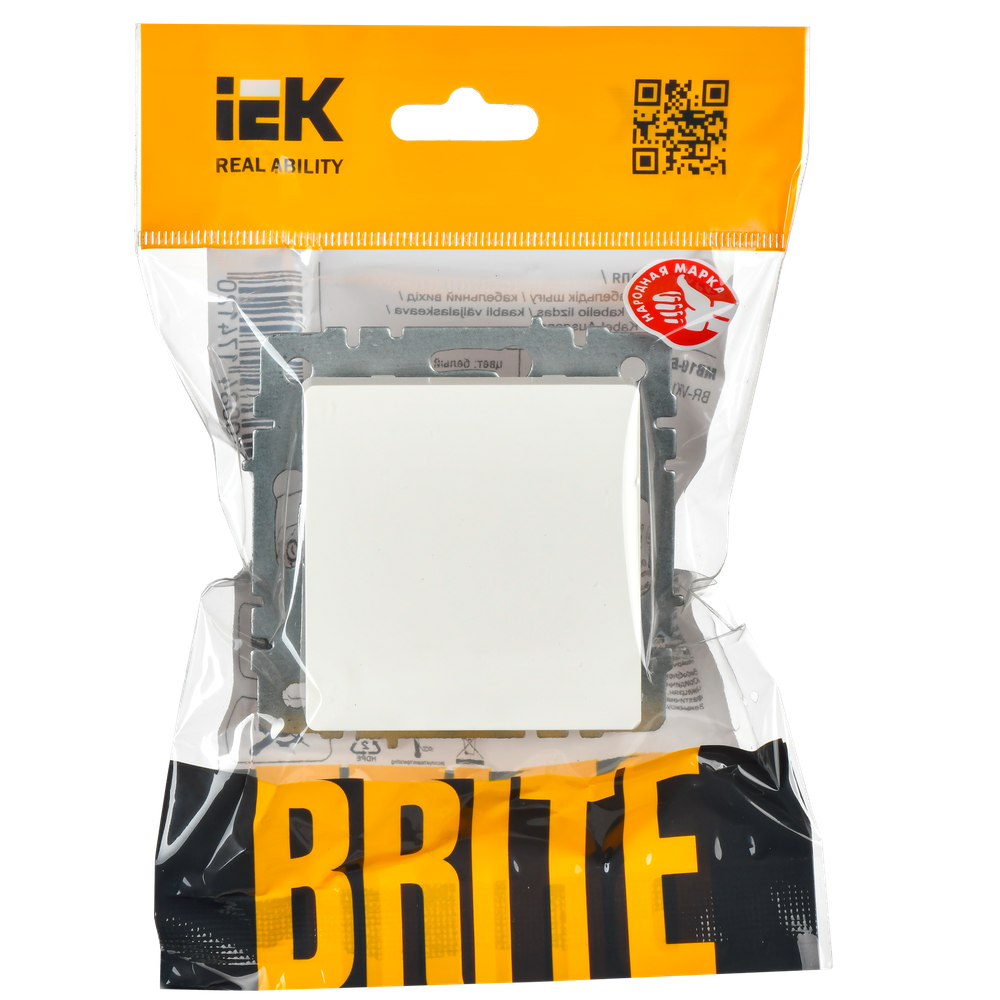 BRITE Выключатель 1-клавишный 10А ВС10-1-0-БрБ белый IEK