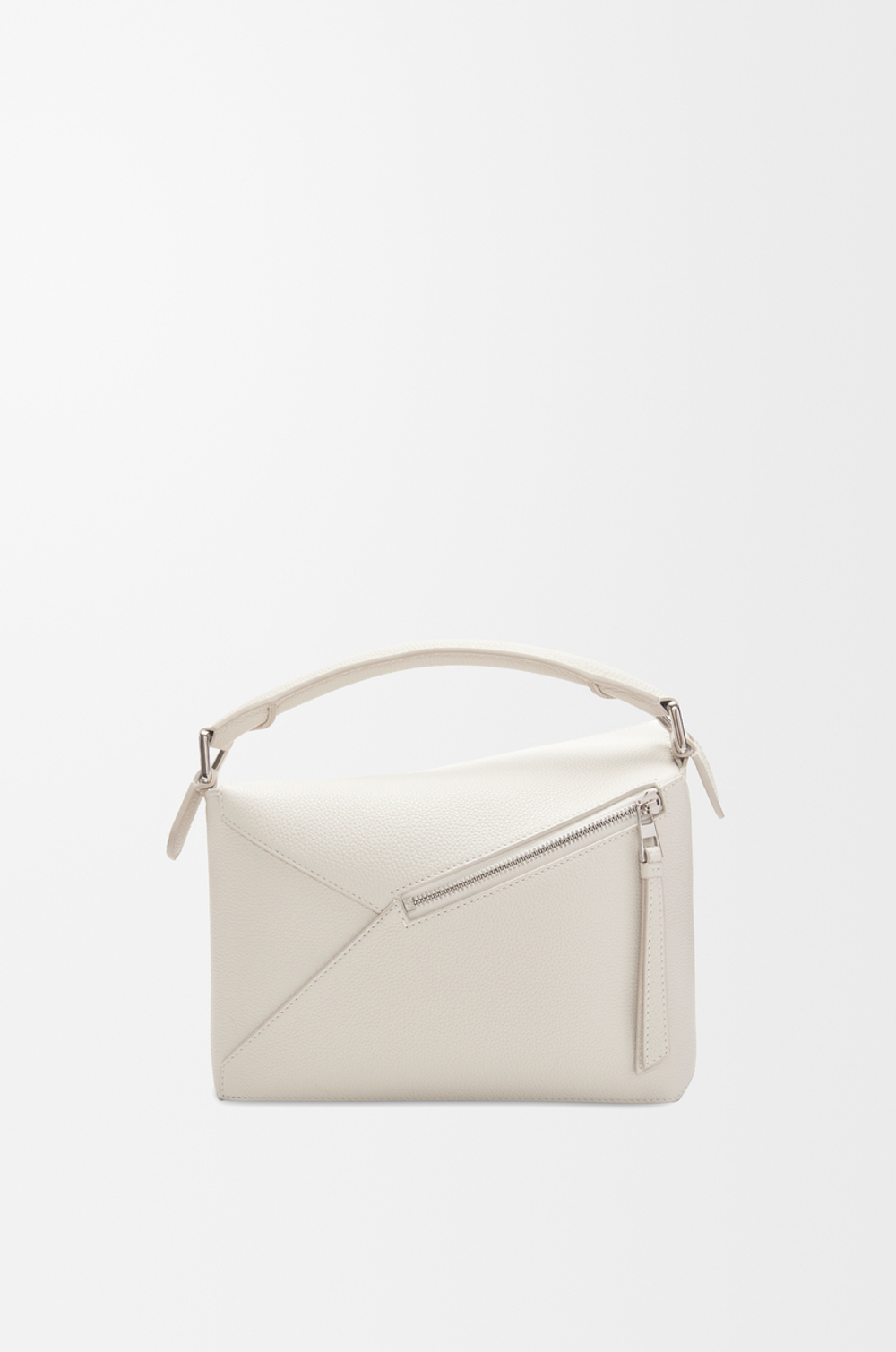 Loewe Маленькая сумка Puzzle Edge из мягкой зернистой телячьей кожи, белый